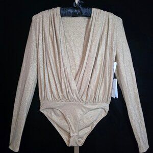 NWT GOLDSIGN Hilda Bodysuit in Gold Lurex M